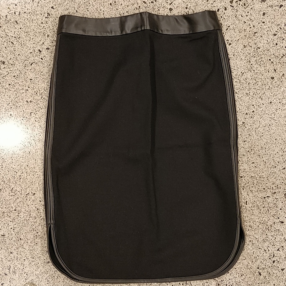 Ann Taylor Loft black faux leather skirt